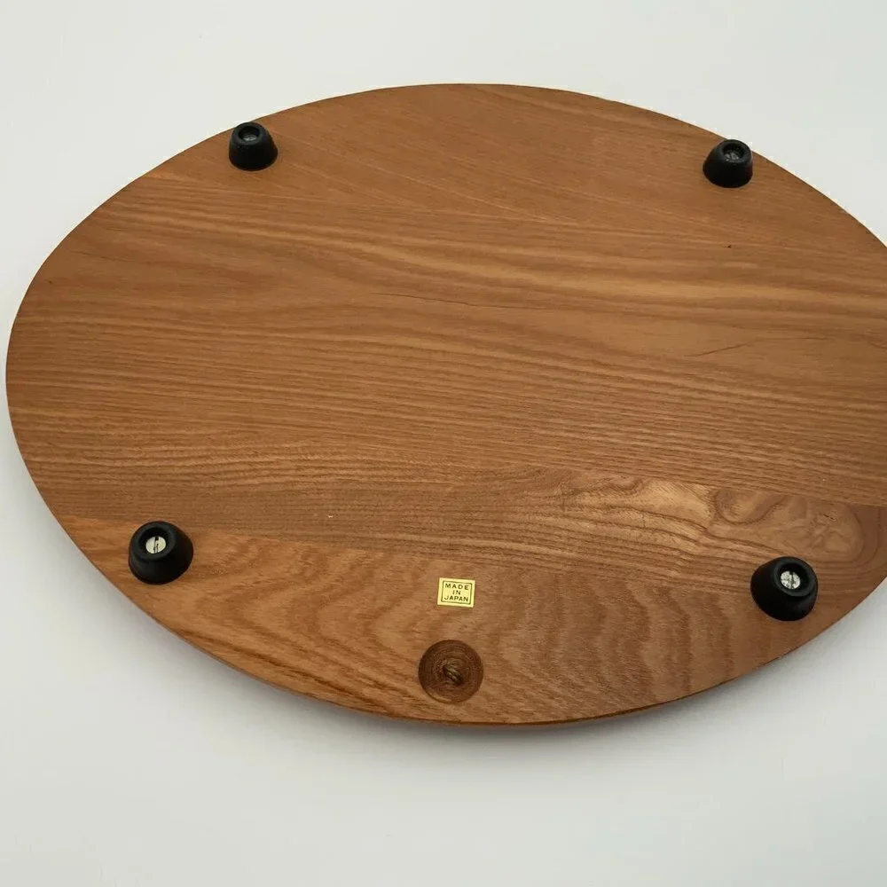 Vintage Wooden Goodwood Cheese Tray w/ Glass Cloche Made in Japan